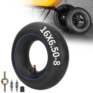 RUTU 16x6.50-8 16x650-8 Innenrohr mit TR13 Straight Vavle und Installationszubehör für ATV Quad 4 Wheeler Golf Cart Traktor Rasenmäher Schneefräse Motorhacken Geländer Schubkarre