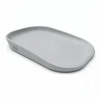 kindsgard Wickelauflage – Weiche Wickelmatte aus PU mit erhöhtem Rand – Abwaschbar, Hygienisch, Schadstofffrei – 68,5 x 48 cm – Für Wickeltisch, Kommode, Waschmaschine oder Boden (Grau)