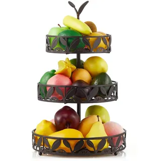 Ouseen 3 Ebenen Obstkorb für die Küche, Obstschalenhalter, Abnehmbare Obstaufbewahrungskörbe Ständer für Theken Küchenarbeitsplatte Esstisch