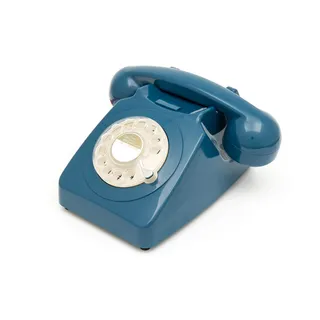 GPO 746ROTARYAZU Retro Telefon mit Wählscheibe im 70er Jahre Design Azurblau
