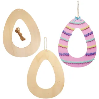 Baker Ross FX494 Ostereier-Holzkränze - 6er-Pack, Osterdekorationen zum Selbermachen für Kinder