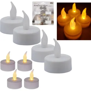 Nedis LED TEELICHT SET 4 TLG, 4 Glühbirne(n), LED, 1 Farben, Weiß, Akku, 13,5 mm - Weiß