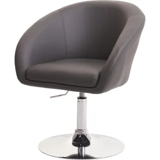 Esszimmerstuhl HWC-F19, Küchenstuhl Stuhl Drehstuhl Loungesessel, drehbar höhenverstellbar Kunstleder grau - Grau