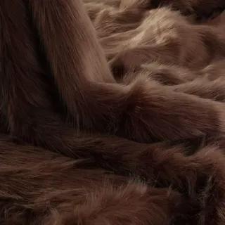 StoffBook dunkelbraun langhaarfell teddyfell stoff zum basteln, kunstfell langhaar plüschstoff, fellimitat für diy, kinder, kostüme, fell nähen, flauschstoff, c142