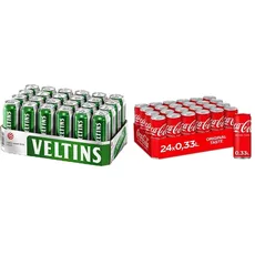 VELTINS Pilsener, EINWEG (24 x 0.5 l Dose) & Coca-Cola Classic, Pure Erfrischung mit unverwechselbarem Coke Geschmack in stylischem Kultdesign, EINWEG Dose (24 x 330 ml)