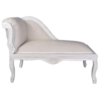 Polsterbank Sofa Weiss Recamiere Kanapee Shabby Sitzbank Landhaus Polsterhocker