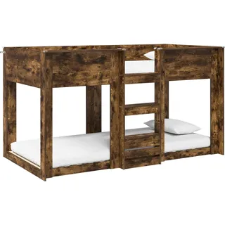 vidaXL Etagenbett für Kinder Geräucherte Eiche 75 x 190 cm - Braun