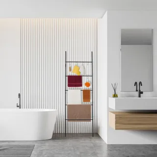 Handtuchleiter aus schwarzem Metall mit 5 Sprossen