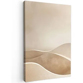 MuchoWow Leinwandbild Beige - Natur - Abstrakt - Modern Wanddeko Schlafzimmer 60x90 cm , Textil , Kiefer , Rechteckig , 60x90 cm , FSC 100% , gerahmt , Bilder & Rahmen, Bilder, Leinwandbilder
