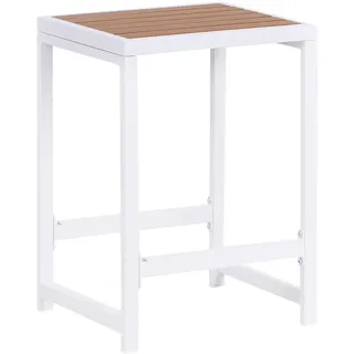 Beliani Sitzhocker 40 x 61 x 38 cm Braun/Weiß