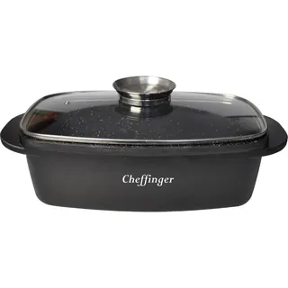 Cheffinger Bräter Deckel Induktion Pfanne Schmortopf Marmorbeschichtung Aluguss ø32cm