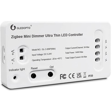 Gledopto ZIGBEE3.0 + 2.4G ultradünner Mini-Streifencontroller DC5-12-24V kompatibel mit Tuya Smart Life Amazon Echo Plus und mehr ZIGBEE3.0 Gateways controled RF