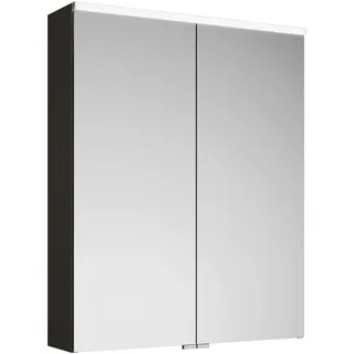 burgbad Eqio Spiegelschrank mit LED-Aufsatzleuchte, 2-türig, 650x800x170mm, SPGS065F2010, Korpus: Grau Hochglanz