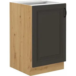 Waschbeckenunterschrank SOPHIA – Breite 50 cm, Dunkelgrau / Eiche Artisan - Dunkelgrau