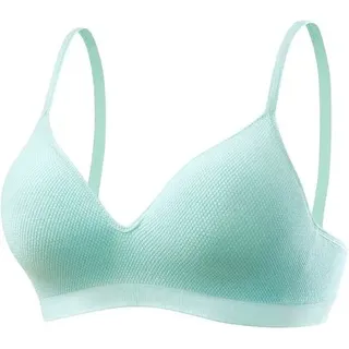 LASCANA Push-up-BH »COMFY BRA« ohne Bügel aus weicher Baumwollqualität, Basic, Dessous, blau