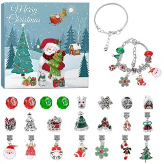 Xanthelle Adventskalender 2025, Kinder Adventskalender Mädchen & Teenager, 24 Tage DIY Schmuck Set mit Charms & Armbändern, Weihnachts Geschenke