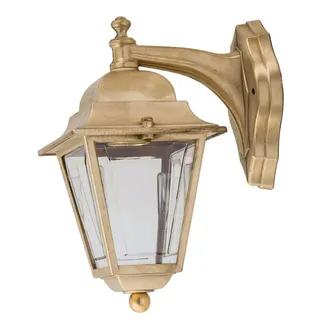 Wandleuchte Außenlampe Messing massiv E27 IP43 Garten Haus Hof Rustikal PARGA