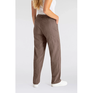 Stretch-Hose KJBRAND "Babsie", Damen, Gr. 54, N-Gr, braun (taupe gestreift), Web, Obermaterial: 47% Baumwolle, 45% Polyester, 6% Viskose, 2% Elasthan, regular fit lang, Hosen Stretch-Hose, mit Taschen
