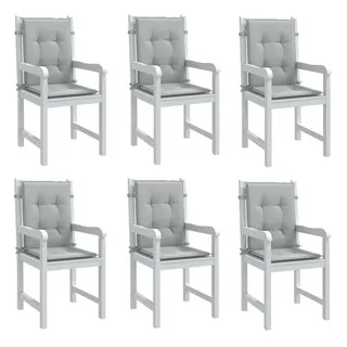 vidaXL Niedriglehner Auflagen 100 x 50 x 4 cm melange hellgrau 6 St.