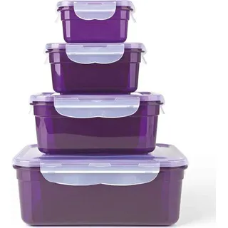 Click-it Voorraadbakjes Set 7-teilig | Wäscher-, Mikrowellen- und Gefrierschrankfest | BPA-freies Deckel mit 4-facher Klickschließung | Stapelbar in sich - Transparent