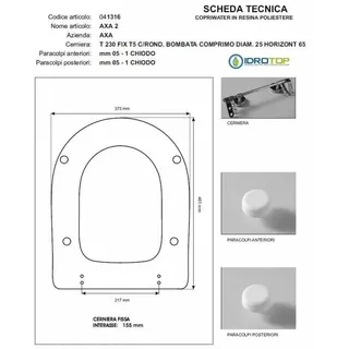 Copriwater AXA 2 AXA Verde RG Mit Soft-Close Verlangsamer Scharnier Cromo