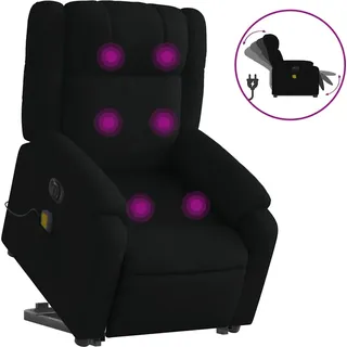 vidaXL Elektrischer Massagesessel mit Aufstehhilfe Schwarz Stoff - Schwarz