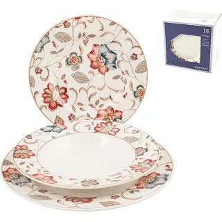 CHURCHILL Tafelservice 18-teilig Etw Dec Jakobinisches Tischdekor - Blau, Gold, Rot, Weiß