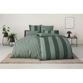 Home affaire Bettwäsche »Sari« 2 tlg. in verschiedenen Qualitäten, maritime Bettwäsche mit Streifen, grün