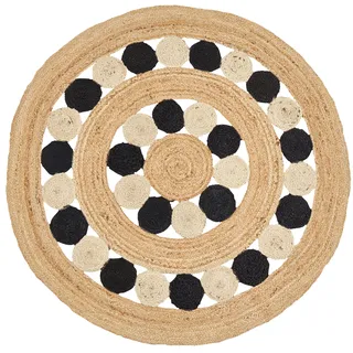Beliani Hovit Juteteppich 140 x 140 cm Beige