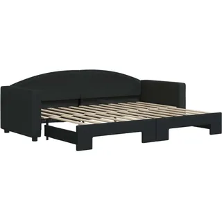 vidaXL Tagesbett Ausziehbar Schwarz 80x200 cm Stoff - Schwarz