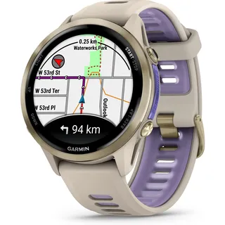 Forerunner 970 Gray/Softgold Titan mit Silikon-Wechselarmband 22 mm French Gray/Transparent Indigo