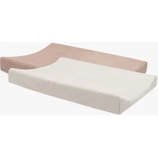 jollein Wickelauflagenbezug Frottee – Wild Rose/Ivory – 2er Pack – 50x70cm – 85% Baumwolle, 15% Polyester – OEKO-TEX Zertifiziert – Bezug Wickelauflage