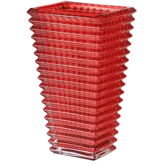 MCMCNCUIU Kristallvase, rote Glasvase, Glasvase, Vasen für Tafelaufsätze, Blumenvase, große Glasvase, Moderne Vase für Wohnzimmer, Küche, Esstisch, Geburtstag, Hochzeit, 11 Zoll