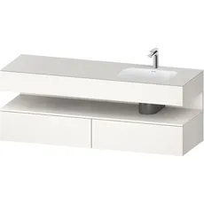 Duravit Qatego Einbauwaschtisch mit Konsolenwaschtischunterbau, 1600x550x600mm, Nische Weiß Supermatt, Becken rechts, QA4796084, Farbe: Weiß Supermatt