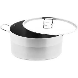 Vitalia XXL Edelstahl-Kochtopf mit Deckel - Silber, Induktionsgeeignet 16 L - Silber
