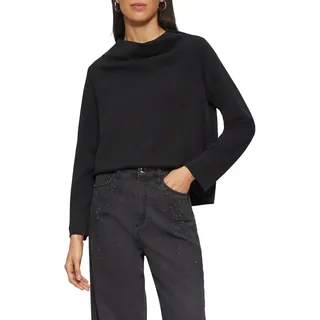 s.Oliver Fließendes Langarmshirt mit Wasserfall-Kragen