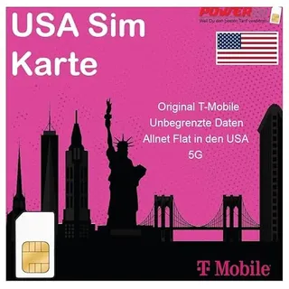 T-Mobile Prepaid-SIM-Karte – Unbegrenzte Internetdaten in den USA, 5 GB kostenloses Roaming in Kanada und Mexiko – Unbegrenzte Anrufe und SMS