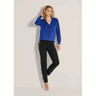 Madeleine Stoffhose »Schlupfhose Schmale Stretchhose mit Zier-Zipper«, schwarz,