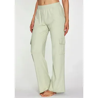 Cargohose H.I.S, Damen, Gr. 36/38, N-Gr, salbei, Obermaterial: 90% Polyester, 10% Elasthan, Basic, bequem lang, Hosen Cargohose, mit 6 praktischen Taschen, Loungewear, Topseller