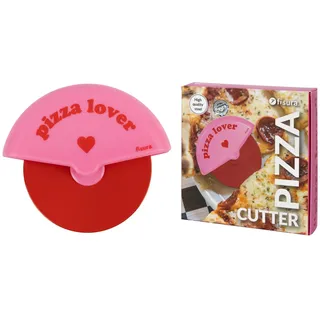 Fisura – Origineller Pizzaschneider "pizza lover". Lustiger Pizzaroller aus Edelstahl und ABS. Praktisches Küchenzubehör. Maße: 7,5 x 5,5 Zentimeters.