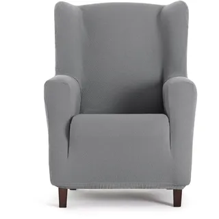 EYSA Bi-elastischer Sofabezug für Ohrensessel, Grau, Harlem-Design