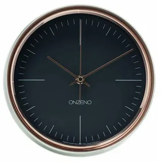 Onzeno Wanduhr Design Schwarz 22/22 cm , Glas, Holzwerkstoff , 22.4x22.4x8 cm , Dekoration, Uhren, Wanduhren