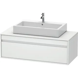 Duravit Ketho Konsolenwaschtischunterbau wandhängend, 1200x426x550 mm, 1 Auszug, für Aufsatzbecken mittig, KT669601818, Farbe: Weiß Matt Dekor