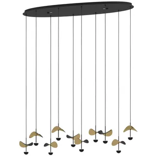 Eglo Led-Pendelleuchte , Schwarz, Goldfarben , Metall , oval , 33x150x112 cm , Lampen & Leuchten, Innenbeleuchtung, Hängeleuchten, Pendelleuchten