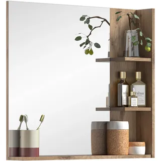 Mason Bad Spiegel 80cm 3 Ablagen Eiche Nachbildung. - Braun
