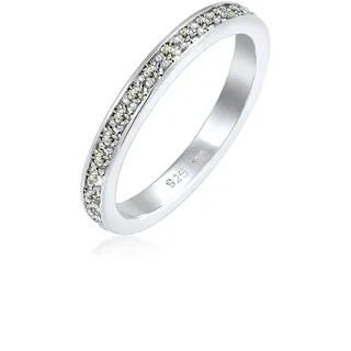 Silberring ELLI "Ring Memoire Verlobung Kristalle 925 Silber" Gr. 62, grau, Fingerringe, Damen, 62, Silber 925 (Sterlingsilber), Silberring