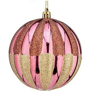 Weihnachtskugeln Ø 10 cm 6 Stück Rose Gold Kunststoff
