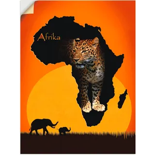 Artland Wandbild »Afrika der schwarze Kontinent«, Wildtiere, (1 St.), als Leinwandbild, Poster, Wandaufkleber in verschied. Größen, orange