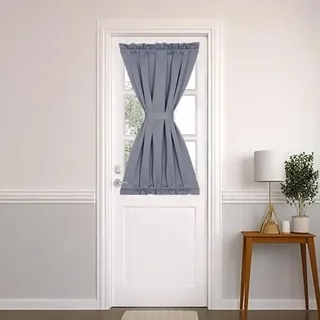 PANOVOUS Graue französische Türvorhänge für kleine Fenster, Elegante Vorhänge für Tür, Fenster, Standlichtvorhang, grau, 63,3 x 101,6 cm, 1 Panel