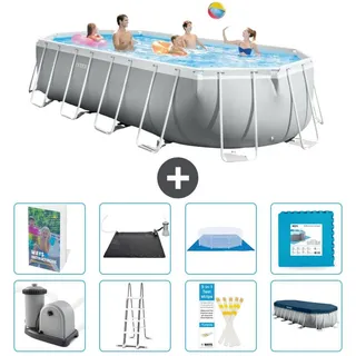 Prism Frame Pool Oval - 610x305x122 cm - 7-teilig S621 - Grau